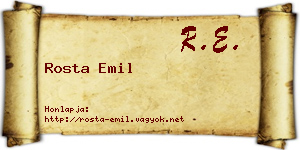 Rosta Emil névjegykártya